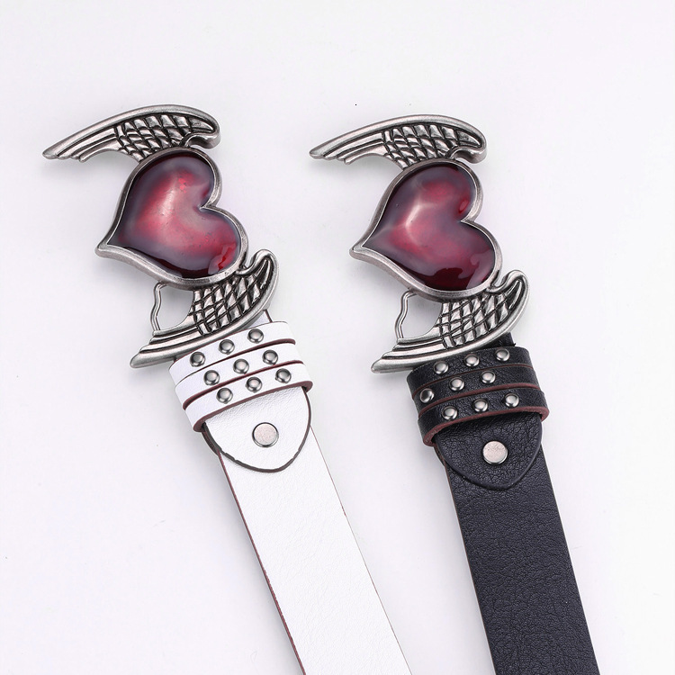 Luxury Brand Designer's New Punk Hip-hop Rock Leather Belt For Fashionable Female Skull Love Lockets Y2k Cool Girl Subculture Waist Belt For Wome