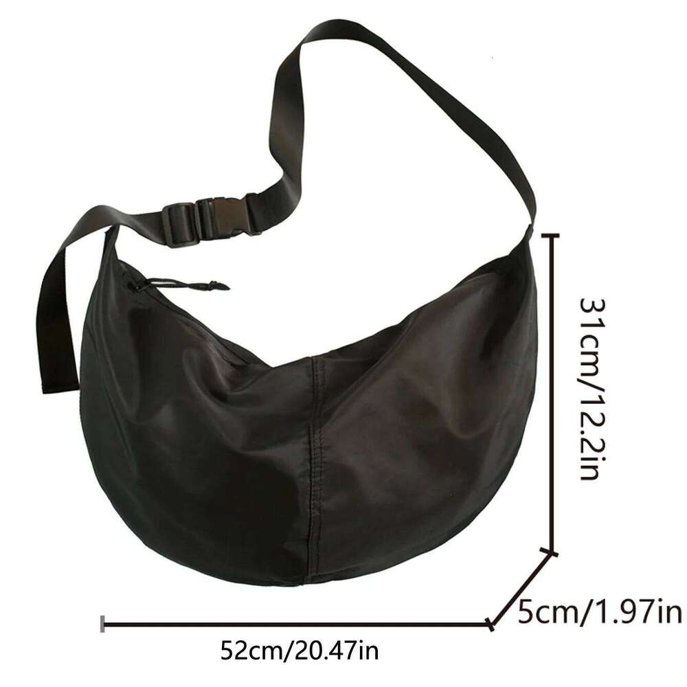 Oxford cloth dumpling for women, trendy and cool couple, lazy style crossbody large capacity student class shoulder bag
