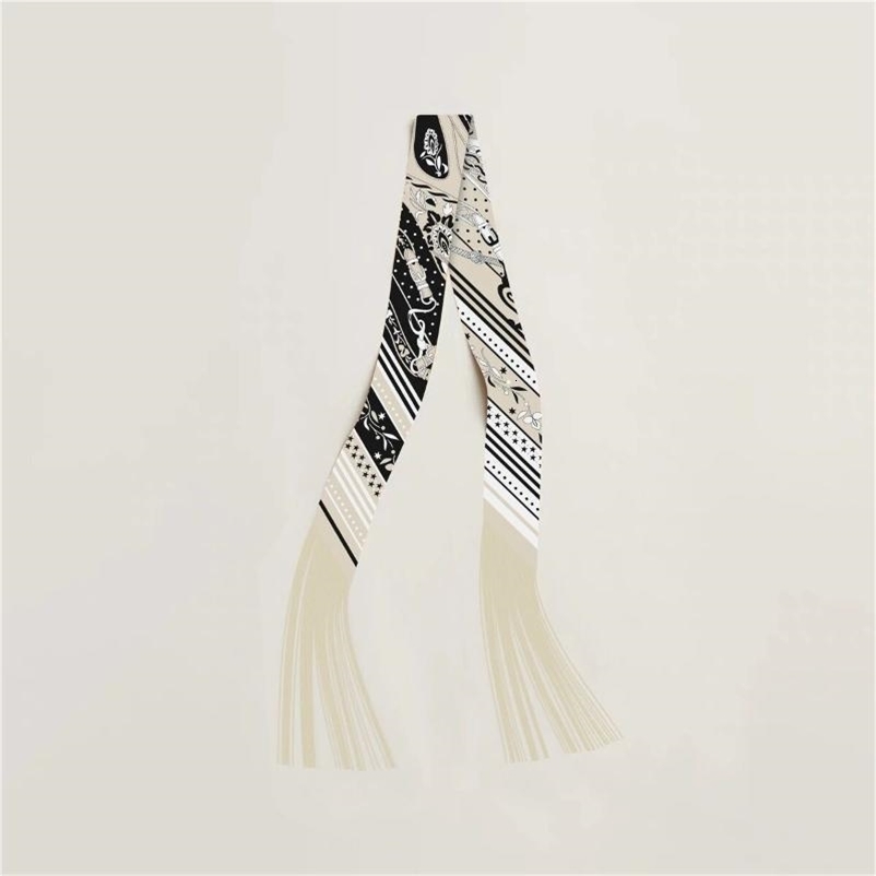 130x5cm Tassel Europe Spring Cashew Nut Small Silk Scarf Hair Band Binding Bag Handle Ribbon Small Scarf 260519 - view 9