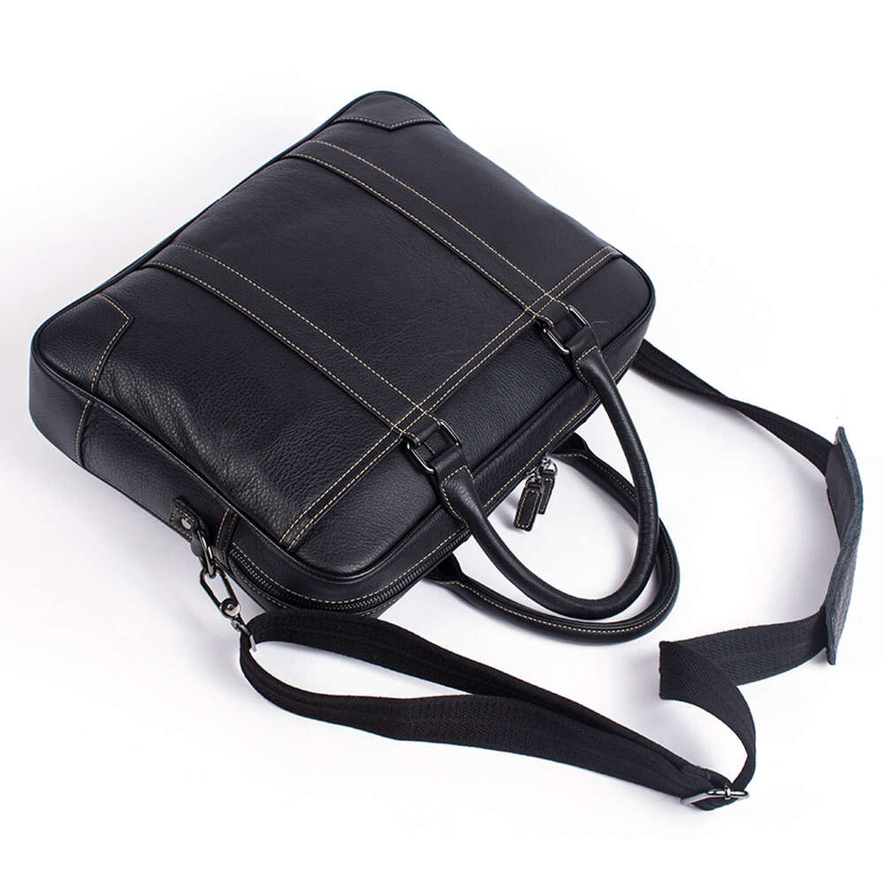 Men New Genuine Leather Business Briefcase Large Capacity Laptop Bag Stylish Portable Travel Office Commute Shoulder Crossbody Handbag SENYY