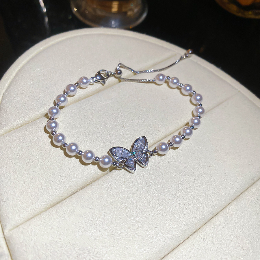 Butterfly design natural pearl bracelet, light luxury designer style, direct from the factory, cross-border wholesale - view 7
