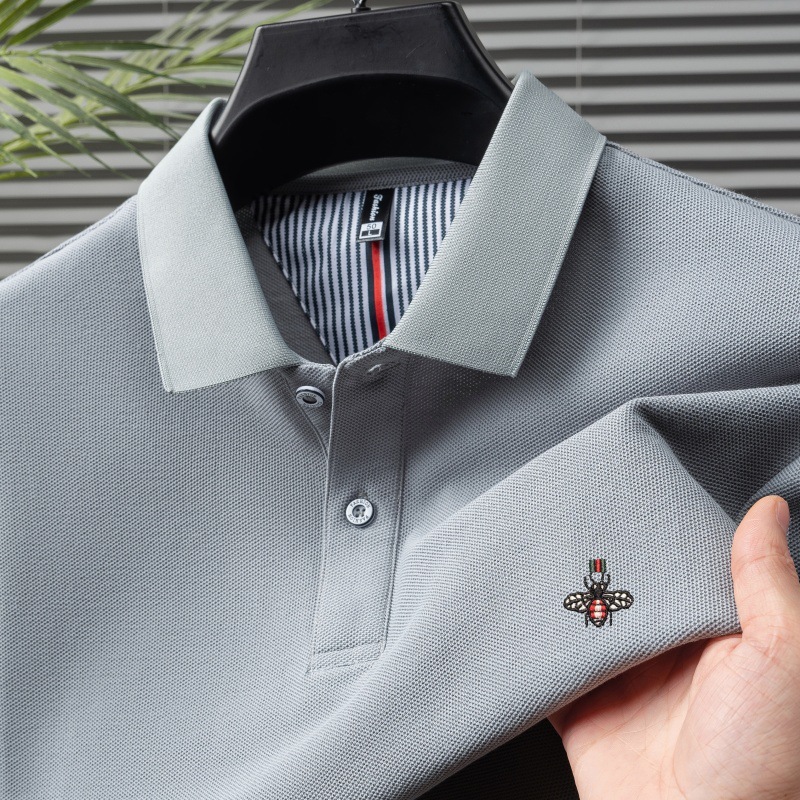 Men's Polos Pure Cotton Summer Short sleeved Comfortable Breathable Polo Shirt High-end Embroidered T-shirt Top Size M-4XL