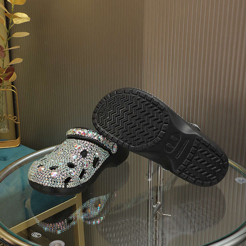 Trendy Thick-Soled Rhinestone Clogs Casual Factory Direct Delivery Handmade 2D Sandals - view 5