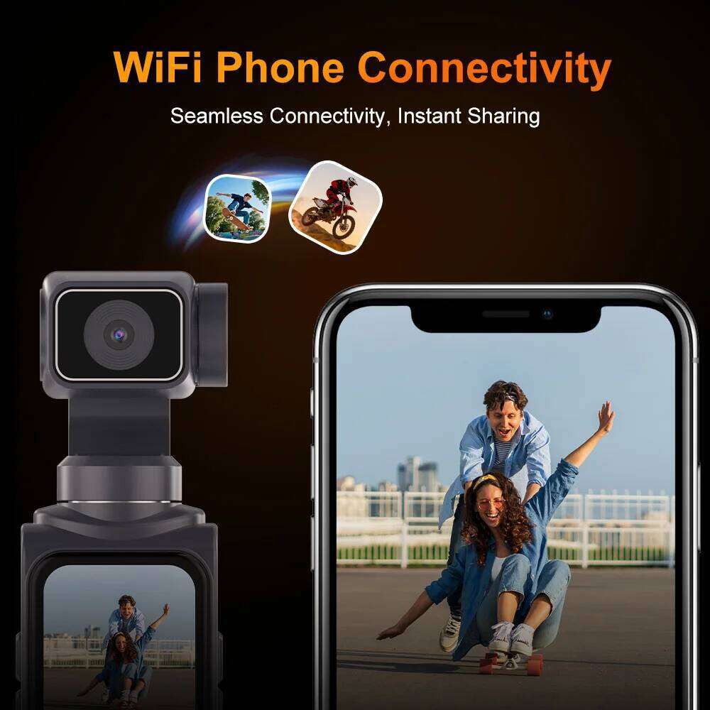 Ourlife 4K Action 330 Face Tracking Gimbal Stabilizer 1.72 Inch Touch Screen 64MP Pocket Digital Camera WiFi Sports Cam 26Y0520
