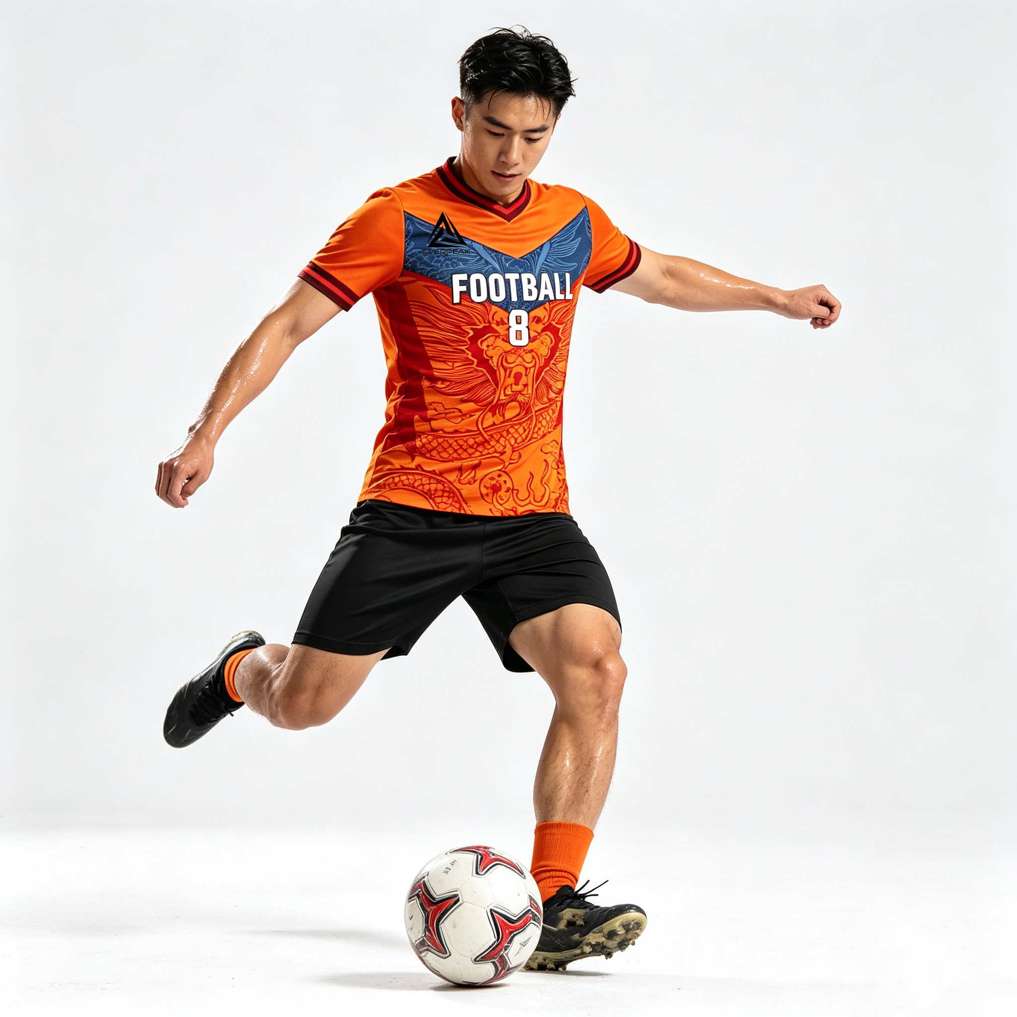 Custom Chevron Soccer Jersey Set Men Breathable Quick Dry Football Uniform with Shorts Customizable Team Name Number Logo for Matches - view 3