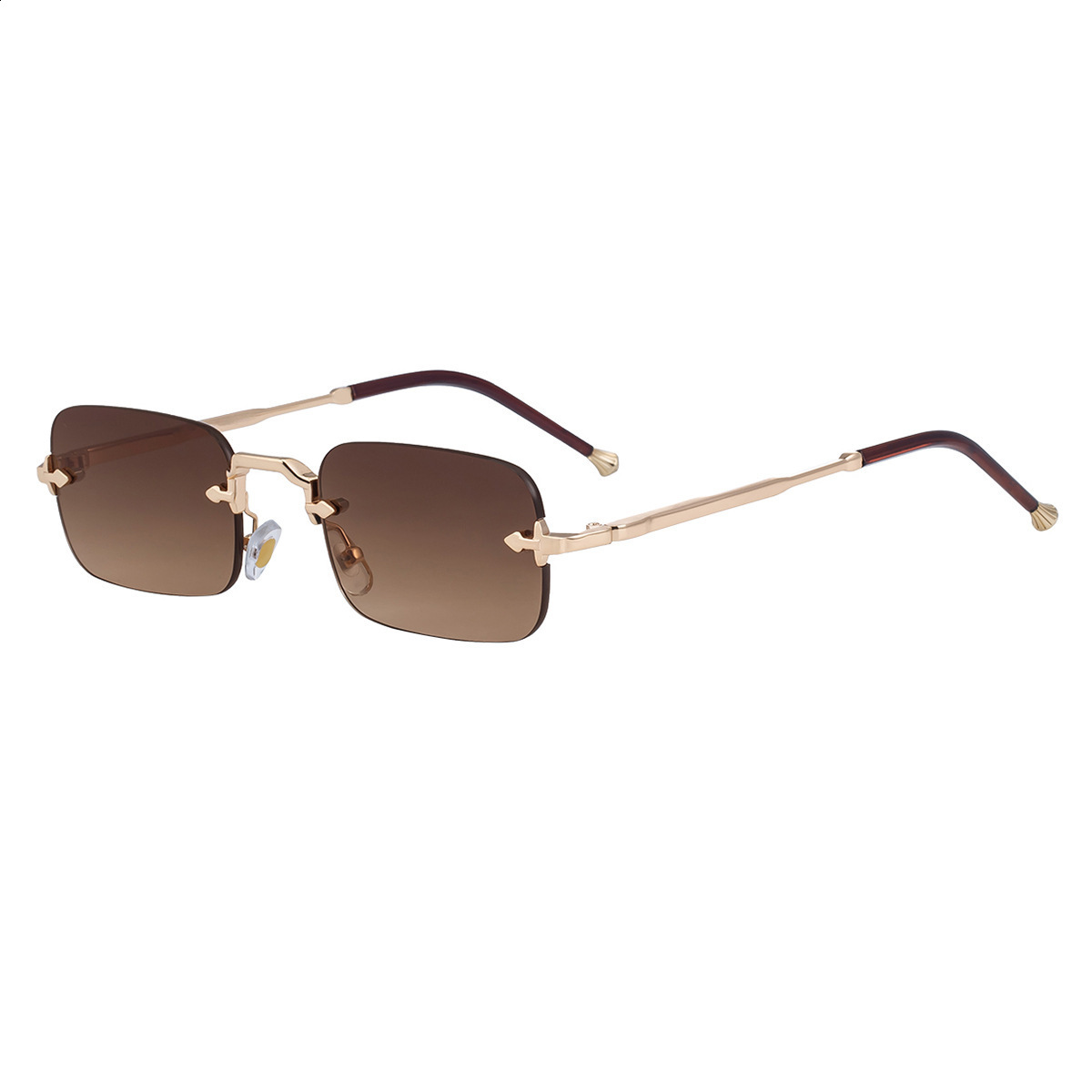 Small Frame Rectangle Rimless Punk Sunglasses Men 2025 Vintage Metal Sun Glasses For Male Classic Shades UV400 260119