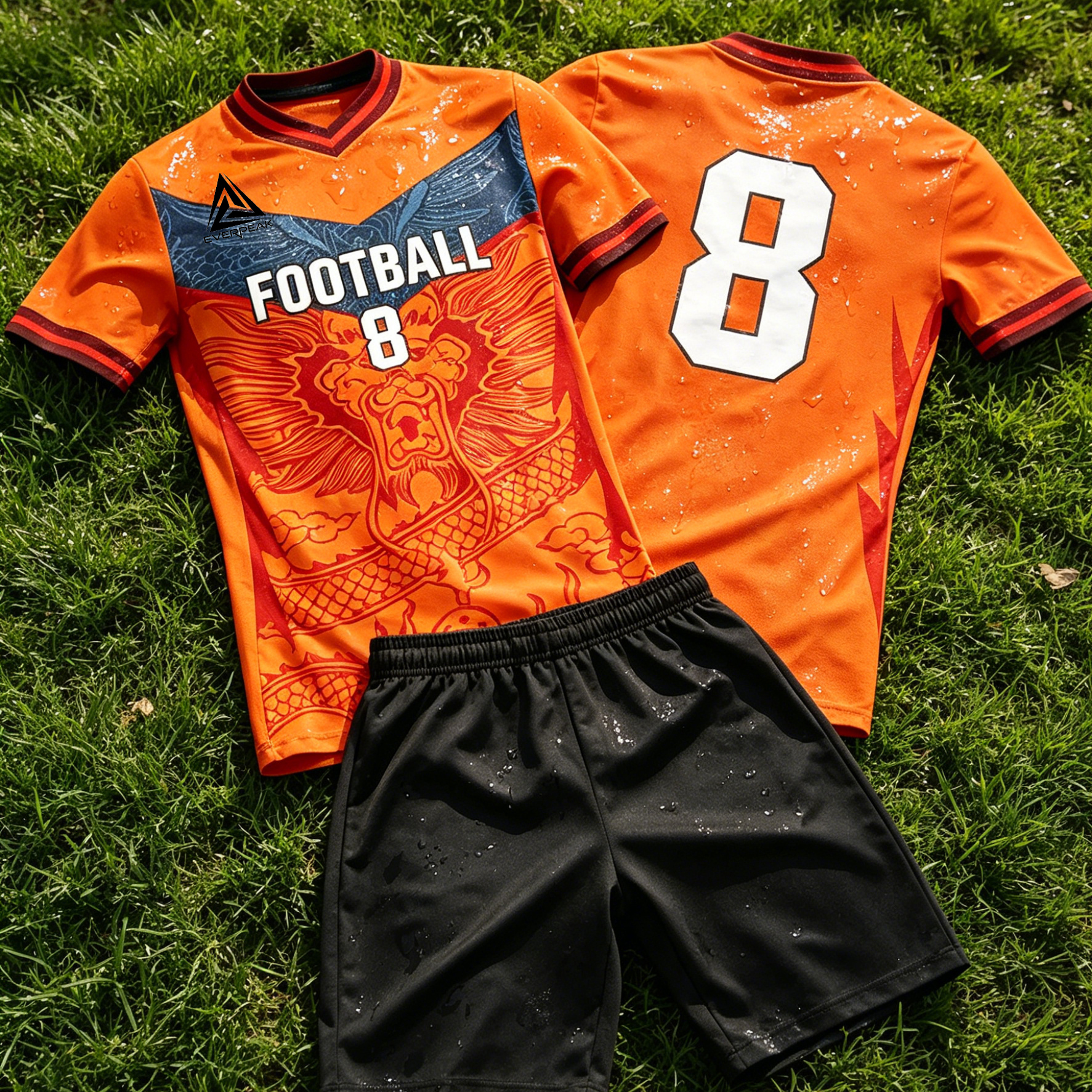 Custom Chevron Soccer Jersey Set Men Breathable Quick Dry Football Uniform with Shorts Customizable Team Name Number Logo for Matches - view 5