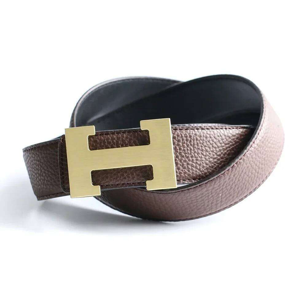 Top Luxury Designer Brand H Buckle Belt Men High Quality Women Genuine Real Leather Dress Strap for Jeans Waistband Grey J260520