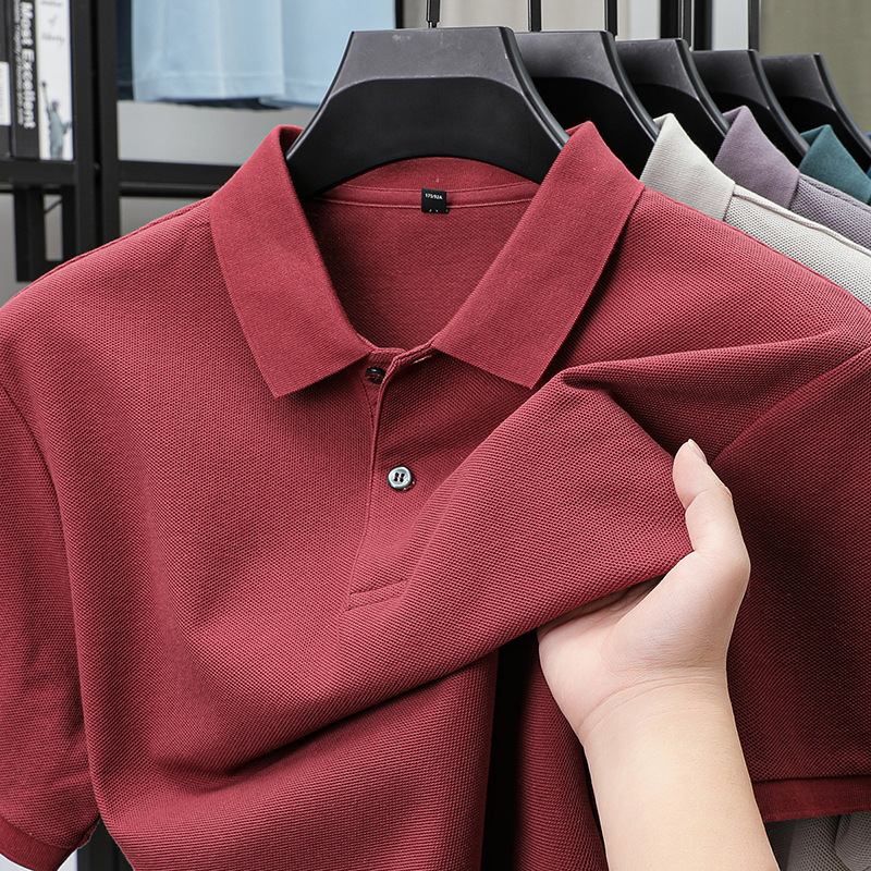 Men's Polos High End Cotton Short Sleeve T-shirt Lapel Top Summer Embroidery Fashion Casual Polo Shirt Size M-4XL