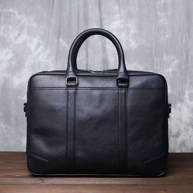 Men New Genuine Leather Business Briefcase Large Capacity Laptop Bag Stylish Portable Travel Office Commute Shoulder Crossbody Handbag SENYY