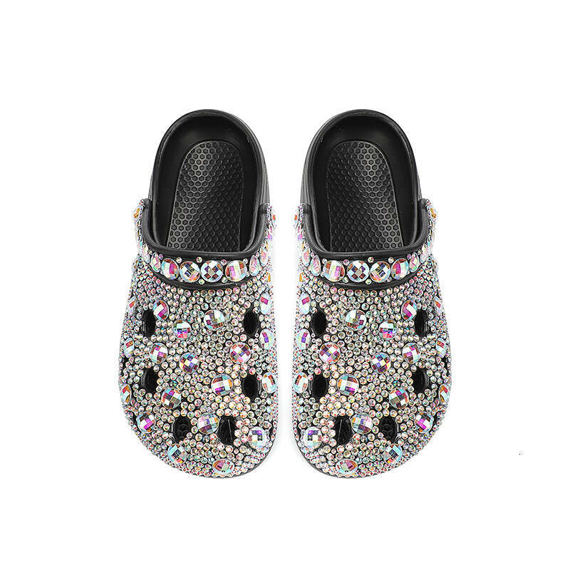 Trendy Thick-Soled Rhinestone Clogs Casual Factory Direct Delivery Handmade 2D Sandals