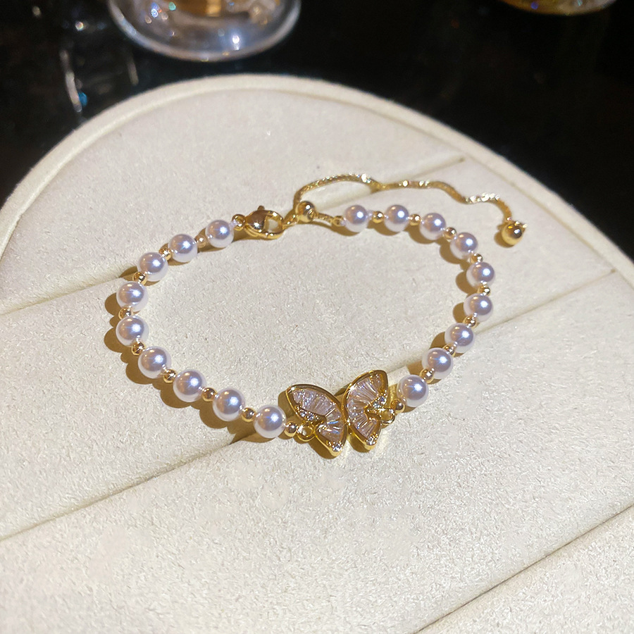 Butterfly design natural pearl bracelet, light luxury designer style, direct from the factory, cross-border wholesale - view 8