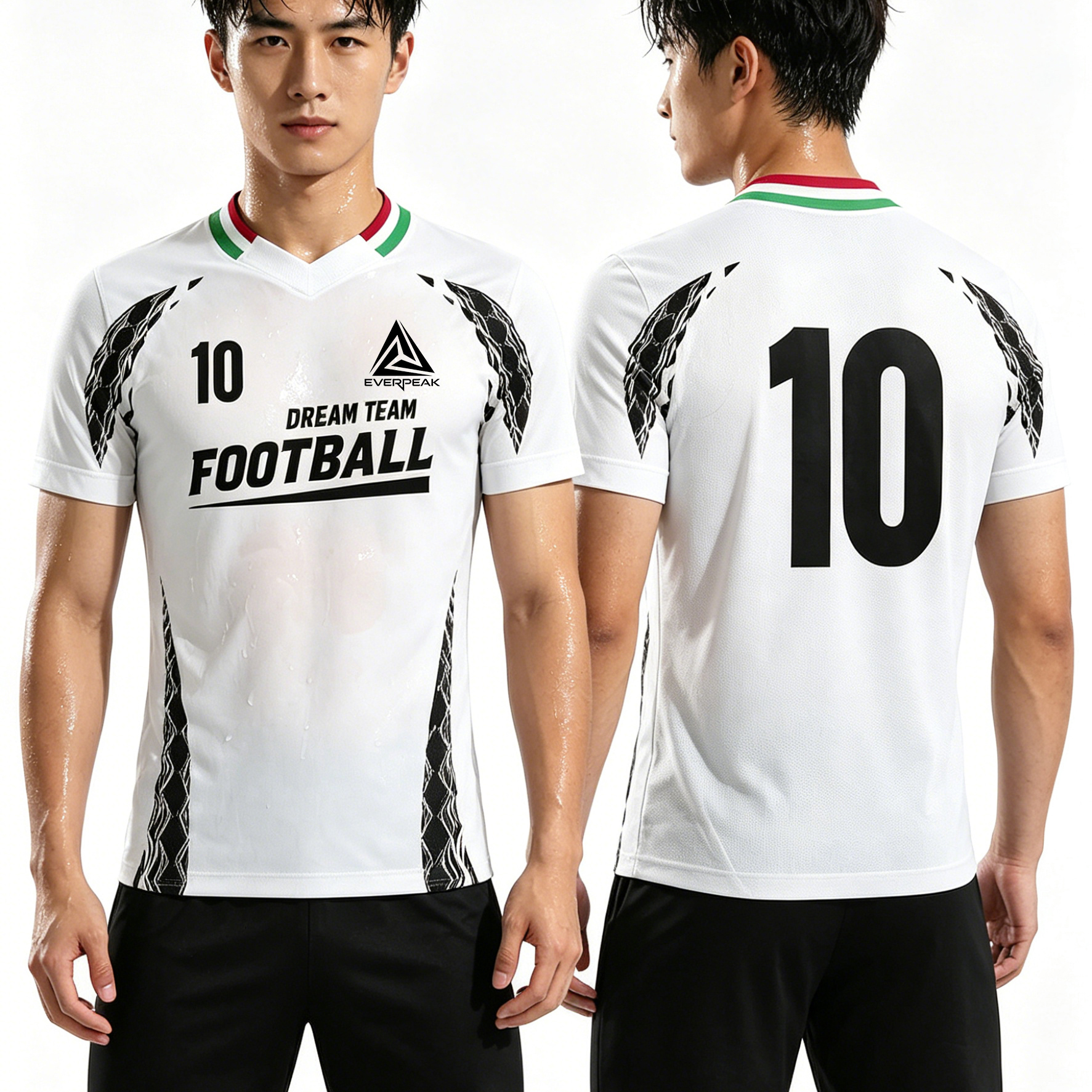 Custom Soccer Jersey Set Men Purple Blue Gradient Leaf Pattern Football Uniform with Shorts Personalized Breathable Kit - view 4