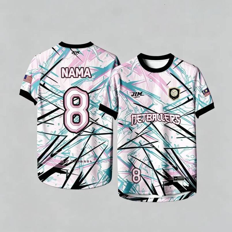 Unisex light and breathable football/netball/running, printed color fade resistant brightly colored shirt, multi-style jersey, comfortable sports shir
