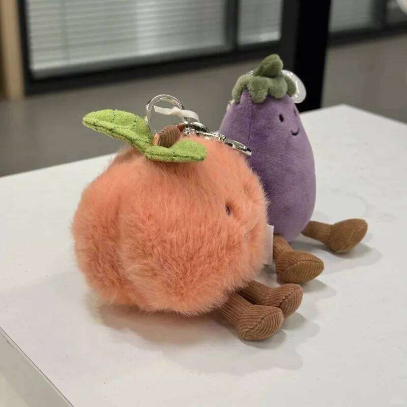 2026 New Best-Selling Fruit Keychain Peach and Eggplant Plush Toy - Home Decor Children's Gift 26L0520