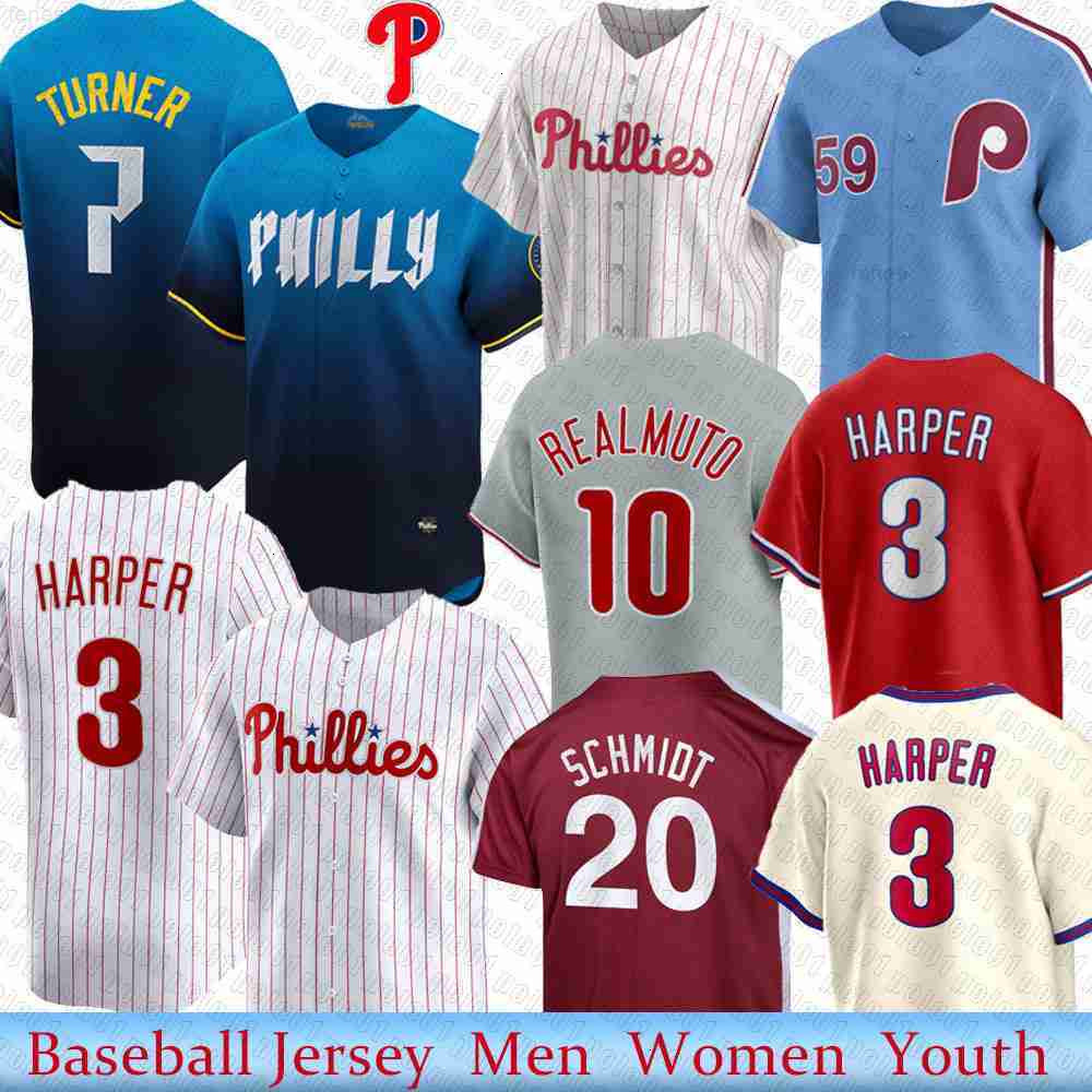 Trea Turner Phillies jersey Baseball Jerseys Bryce Harper Aaron Nola Nick Castellanos Kyle Schwarber Zack Wheeler Alec Bohm Stott Rojas Marsh Walker c