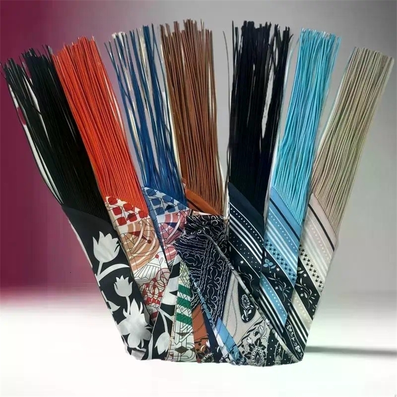 130x5cm Tassel Europe Spring Cashew Nut Small Silk Scarf Hair Band Binding Bag Handle Ribbon Small Scarf 260519 - view 7