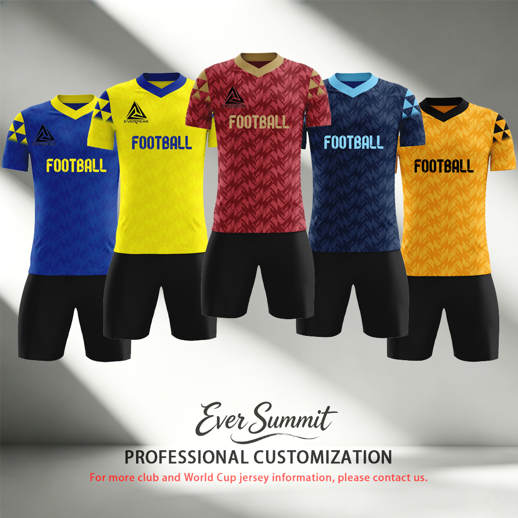 Custom Diamond Pattern Soccer Jersey Set Men Quick Dry Football Uniform with Shorts Customizable Team Name Number Logo for Sports - view 1