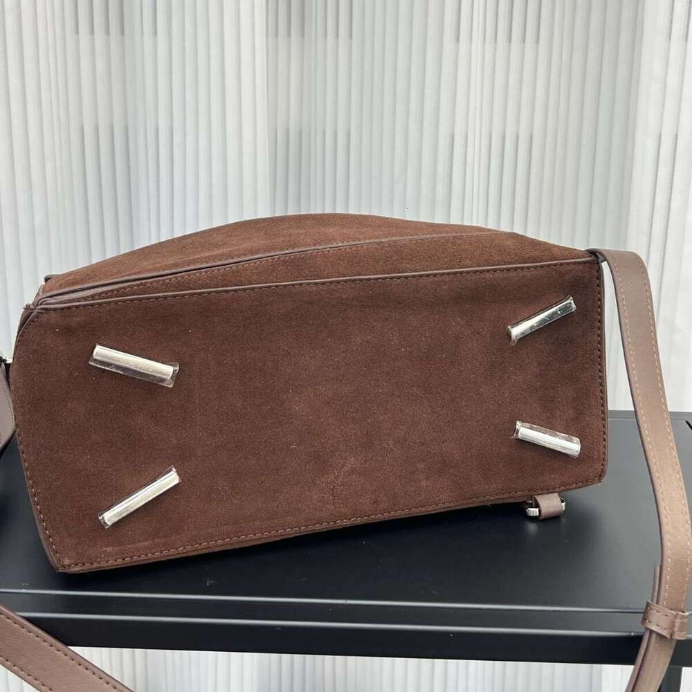 Elegant Frosted Cowhide Geometric Pillow Bag Diamond Texture Suede Design Large Capacity Fashion Women Commute Shoulder Crossbody Daily Handbag SENYY
