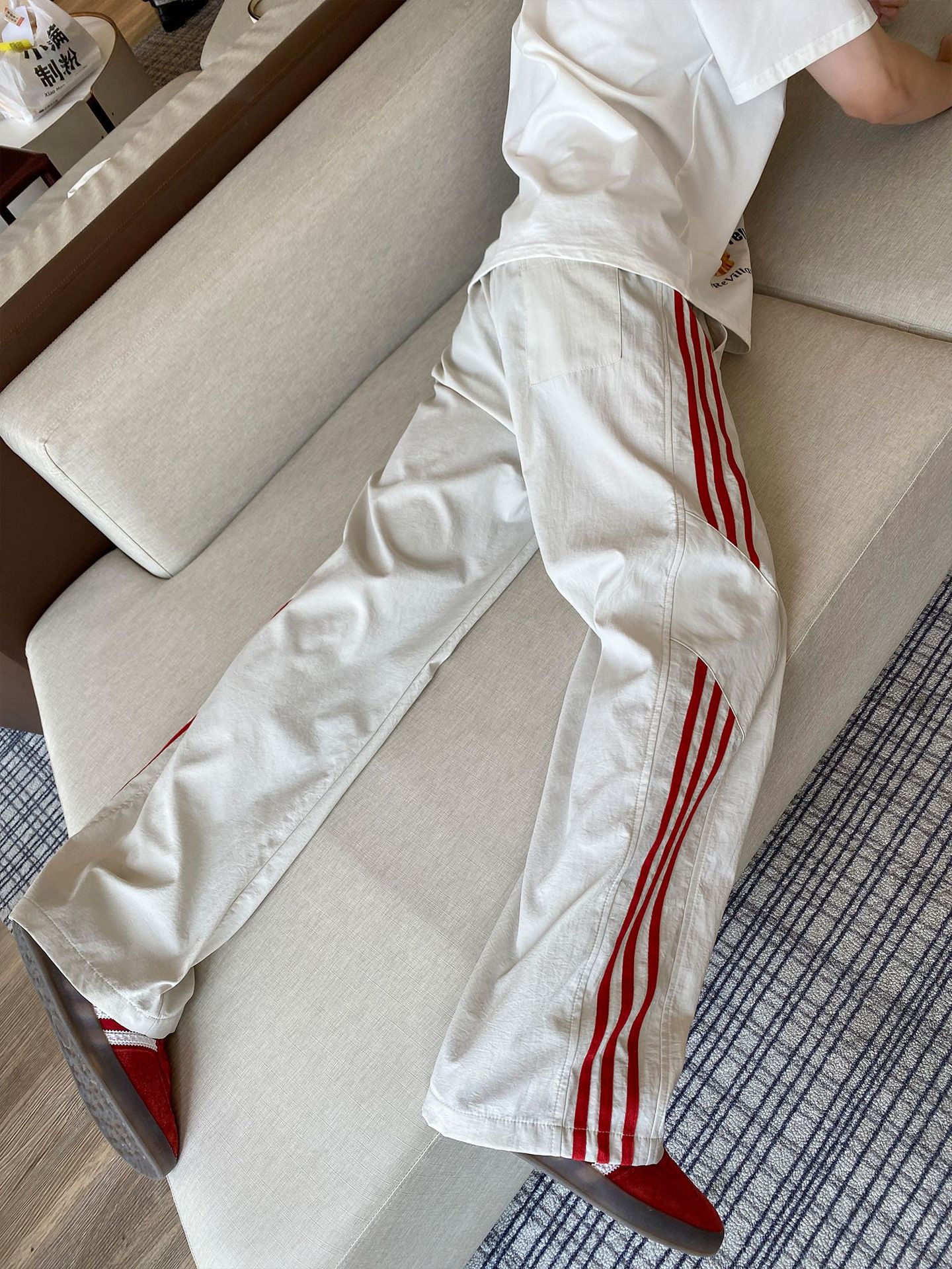 2026 new Quick-drying ice silk pants for men autumn style sports long pants loose straight-leg wide-leg casual pants