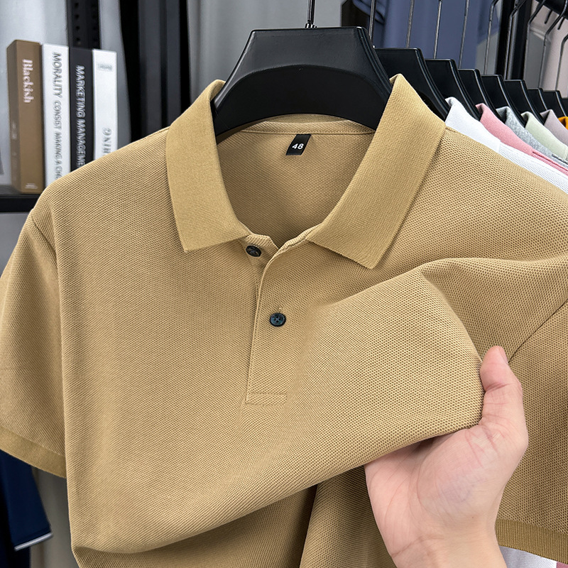 Men's Polos High End Cotton Short Sleeve T-shirt Lapel Top Summer Embroidery Fashion Casual Polo Shirt Size M-4XL