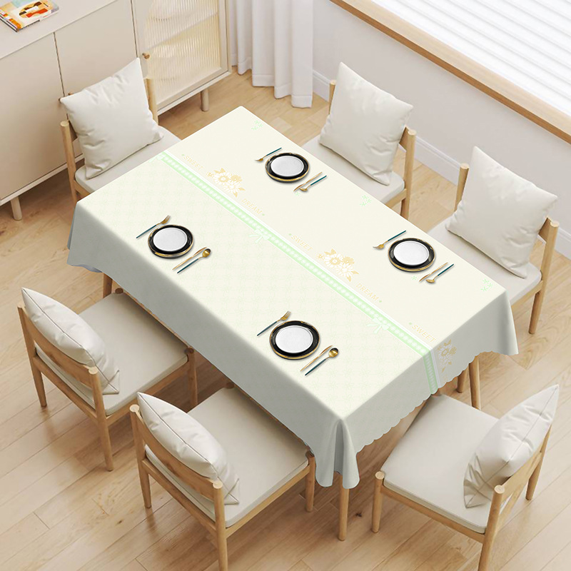 YL-38676 Custom Premium Tablecloth - Waterproof, Oil-proof, Wash-free, Heat-resistant, Thickened PVC, Simple Home Coffee Table Cloth