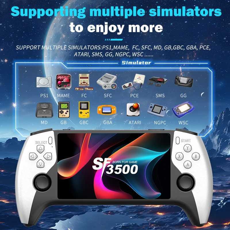Multifunctional 5 Inch IPS HD Retro Handheld Game Console SF3500 Support Multi-System with FHD Port Dual Core256GB Expandable H260519