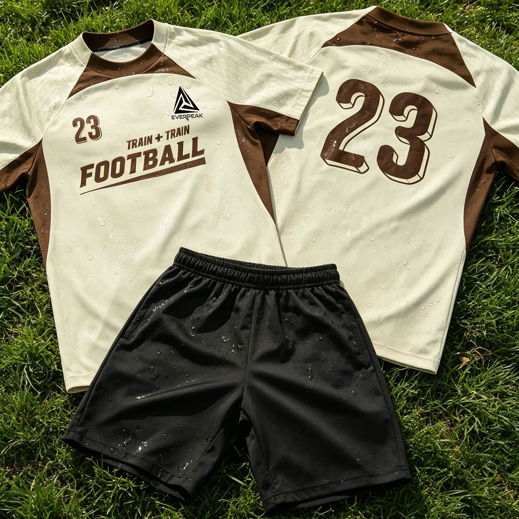 Custom Contrast Neck Soccer Jersey Set Men Quick Dry Football Uniform with Shorts Customizable Team Name Number Logo for Matches - view 7