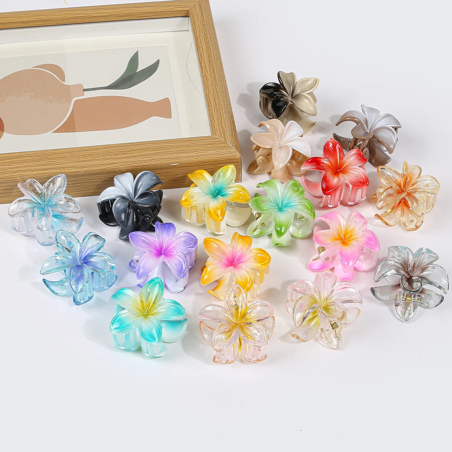 17pcs Mini 4cm Flower Hair Claw Clips for Girls Women Egg Floral Hair Claws Clips Fashion Ponytail Holder Hair Accessories260518 - view 5