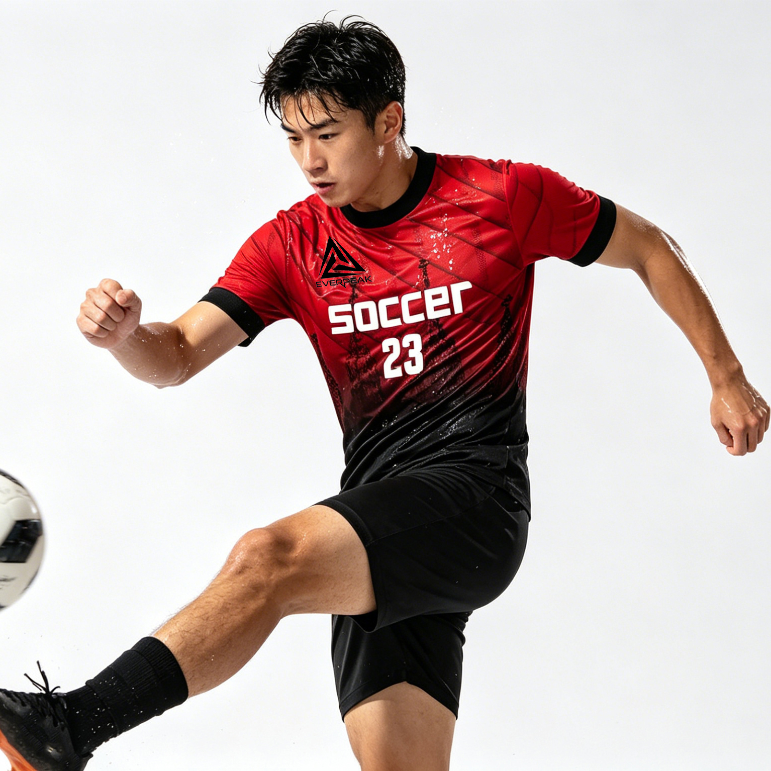 Custom Gradient Soccer Jersey Set Men Quick Dry Football Uniform with Shorts Customizable Team Name Number Logo for Matches - view 3