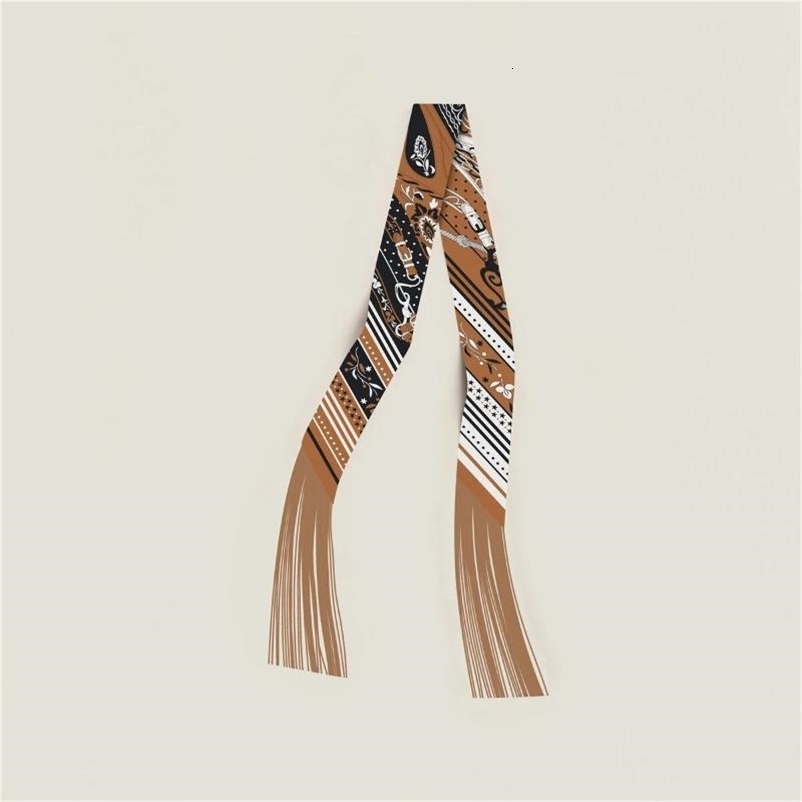 130x5cm Tassel Europe Spring Cashew Nut Small Silk Scarf Hair Band Binding Bag Handle Ribbon Small Scarf 260519 - view 8
