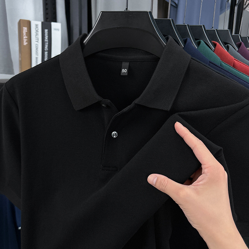 Men's Polos High End Cotton Short Sleeve T-shirt Lapel Top Summer Embroidery Fashion Casual Polo Shirt Size M-4XL