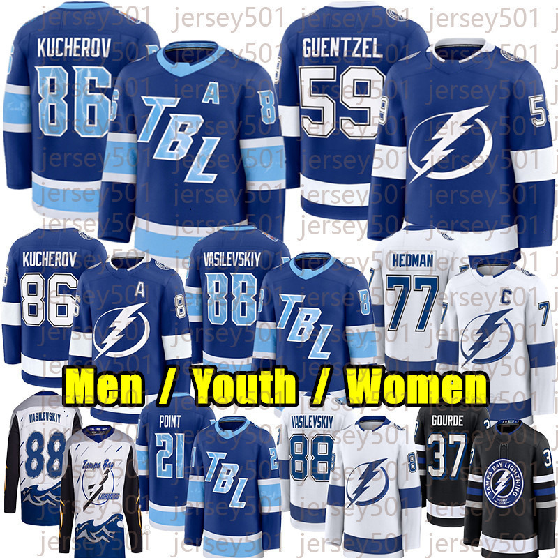 86 Nikita Kucherov tampa bay hockey jersey lightning jersey 88 Andrei Vasilevskiy Jake Guentzel Brandon Hagel Stamkos Brayden Point Victor Hedman Gour