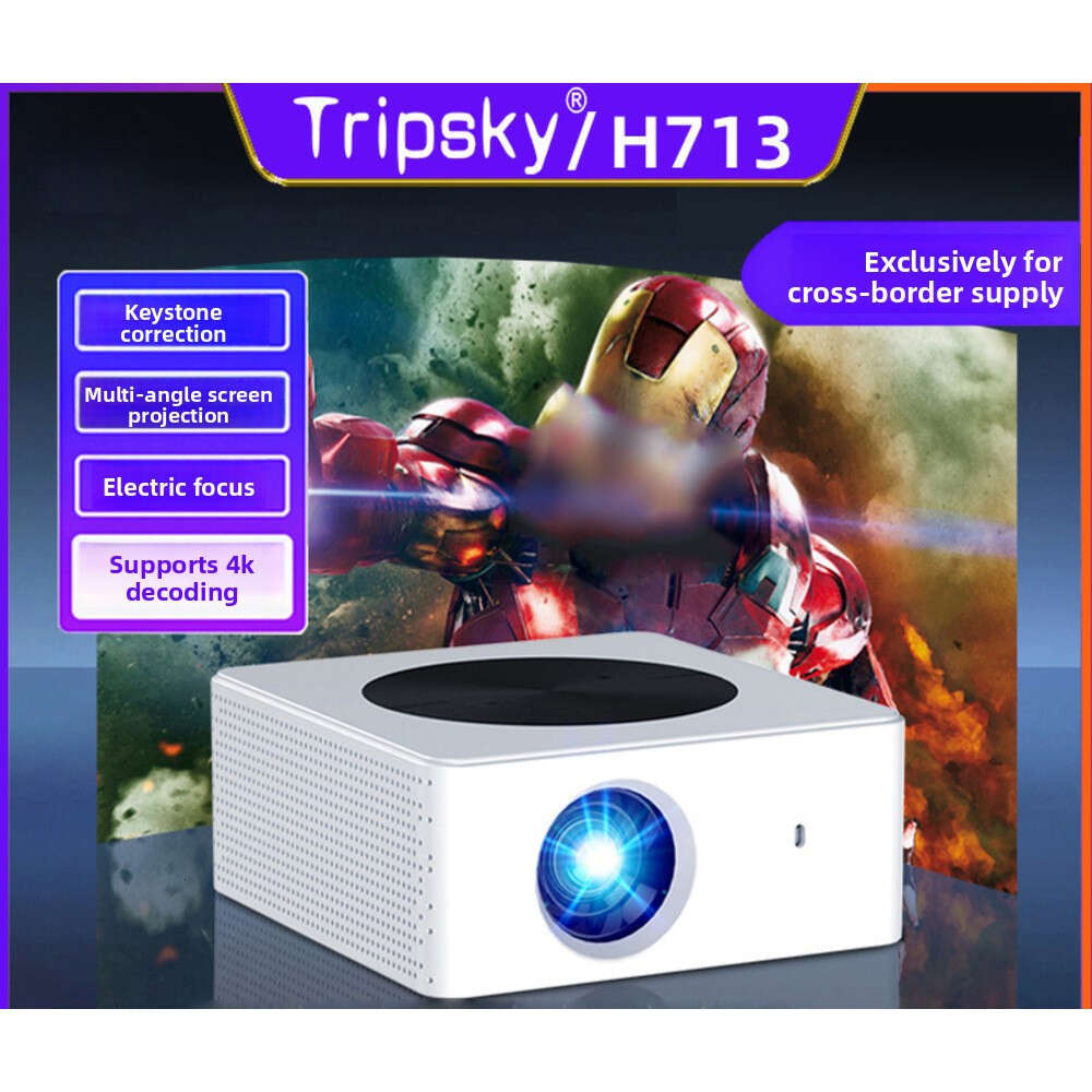 Smart Android Projector Cross Border Portable Wireless Projection Device Home Bedroom Wall Theater Outdoor Movie Screen Entertainment CKS