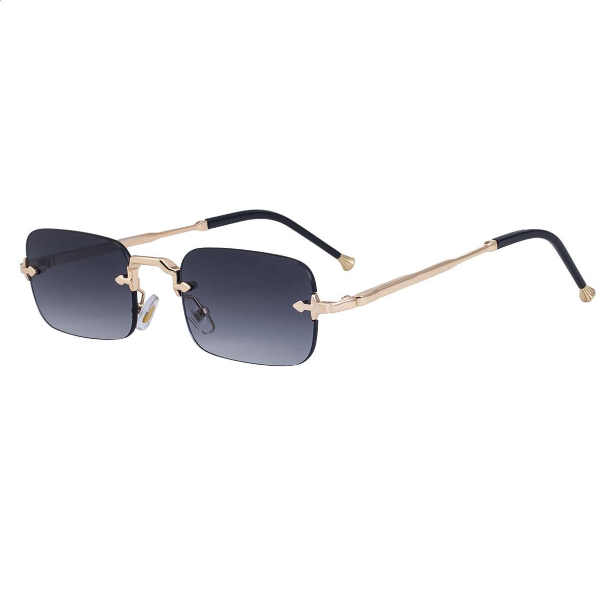 Small Frame Rectangle Rimless Punk Sunglasses Men 2025 Vintage Metal Sun Glasses For Male Classic Shades UV400 260119