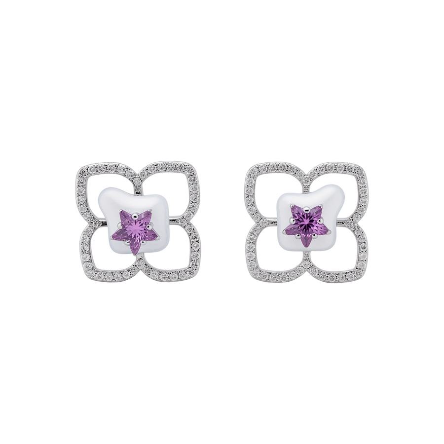 Cross-border jewelry, simple diamond-encrusted bowknot fashion earrings for women, European and American cross-border elegant fashion ear buckle earri - view 9