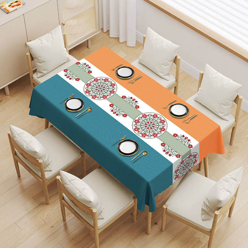 YL-38676 Custom Premium Tablecloth - Waterproof, Oil-proof, Wash-free, Heat-resistant, Thickened PVC, Simple Home Coffee Table Cloth