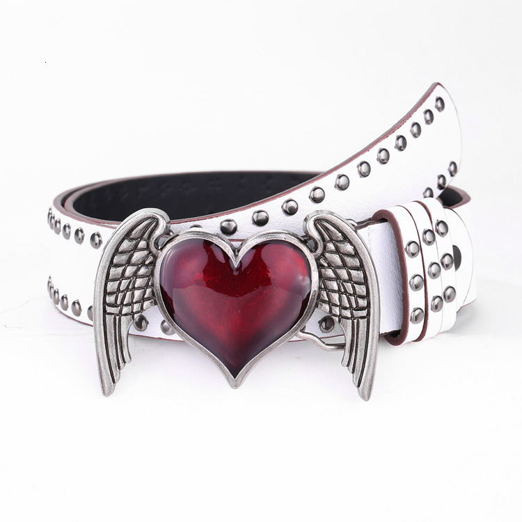 Luxury Brand Designer's New Punk Hip-hop Rock Leather Belt For Fashionable Female Skull Love Lockets Y2k Cool Girl Subculture Waist Belt For Wome