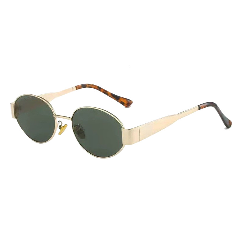 Women's Sport Sunglasses, Frameless Gold PC Cycling Sunglasses with Brown Gradient Lenses, UV380 Protection, Retro Oval Adumbral Style for Outdoor Rid - view 3