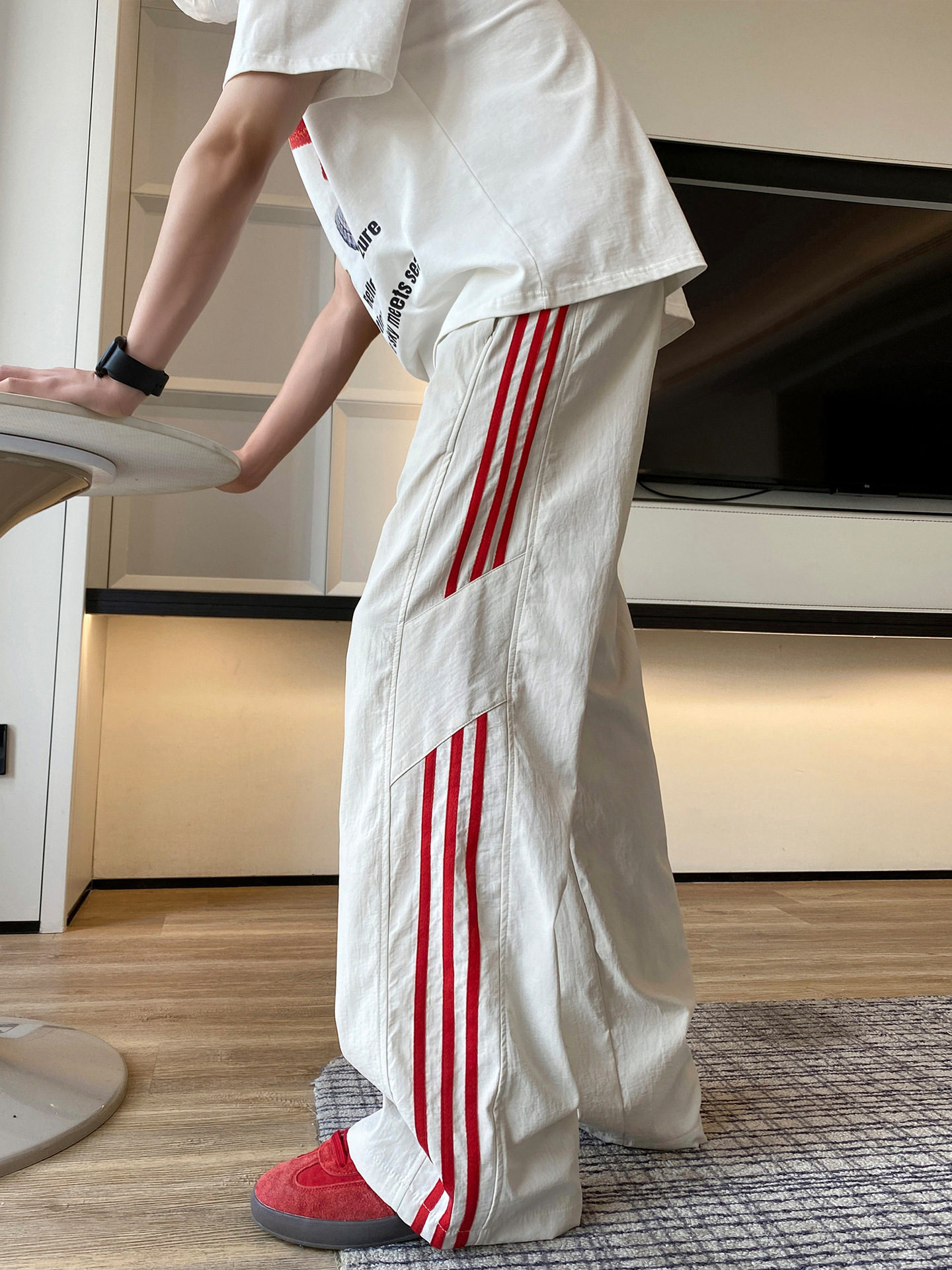 2026 new Quick-drying ice silk pants for men autumn style sports long pants loose straight-leg wide-leg casual pants