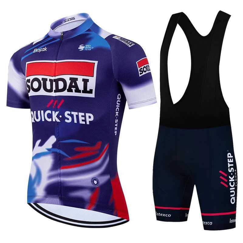 2025 Soudal Quick Step Cycling Jersey Set Summer Belgium Bicycle Breathable MTB Bike Clothing Maillot Ropa Ciclismo Uniform SuitZHR260520
