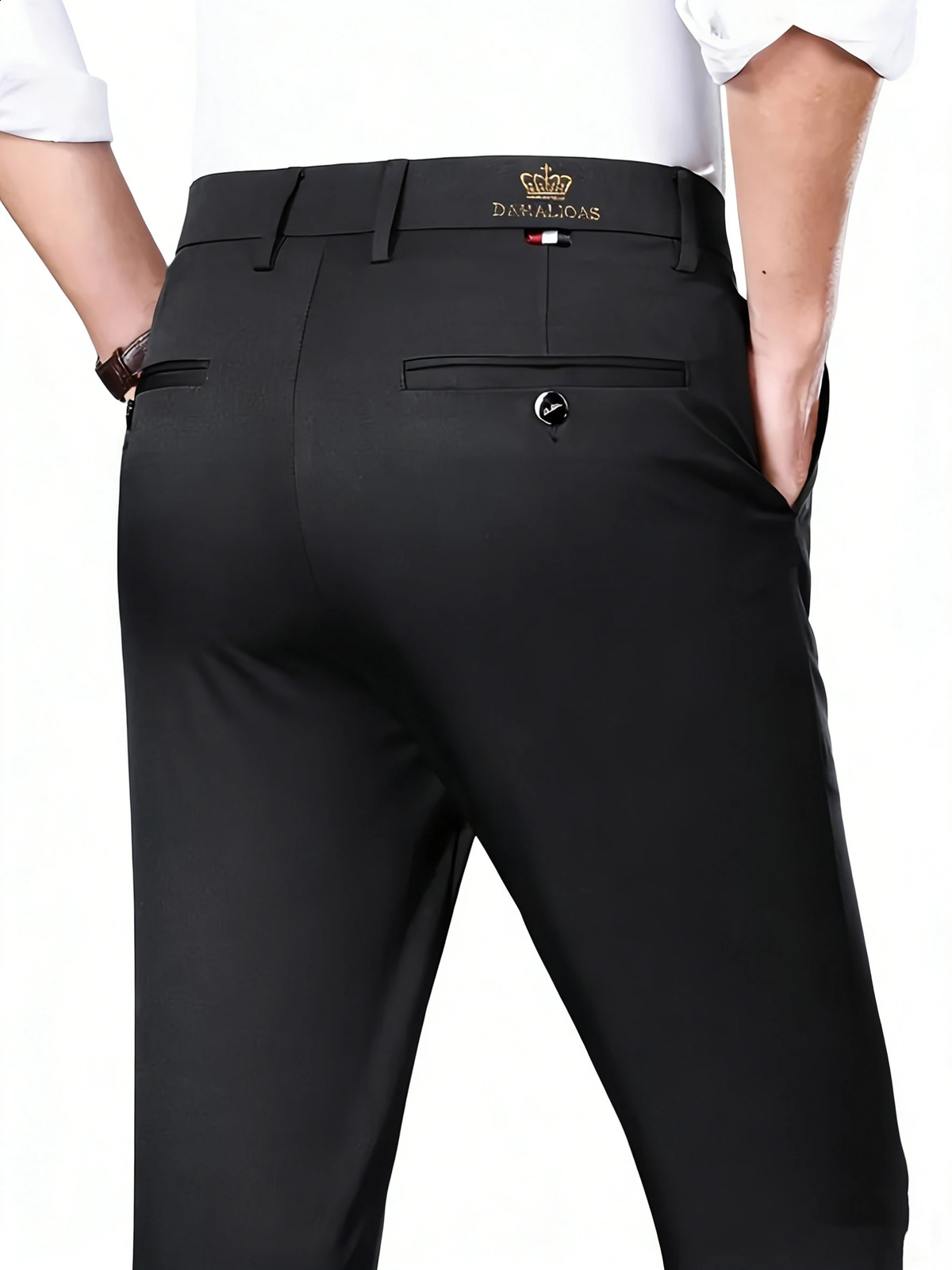 Mens 2Pack Slim Fit Stretch Dress Pants Navy Blue Business Casual Trousers for Office Daily Wear 260520 - view 7