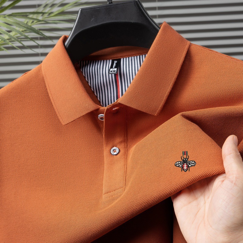 Men's Polos Pure Cotton Summer Short sleeved Comfortable Breathable Polo Shirt High-end Embroidered T-shirt Top Size M-4XL