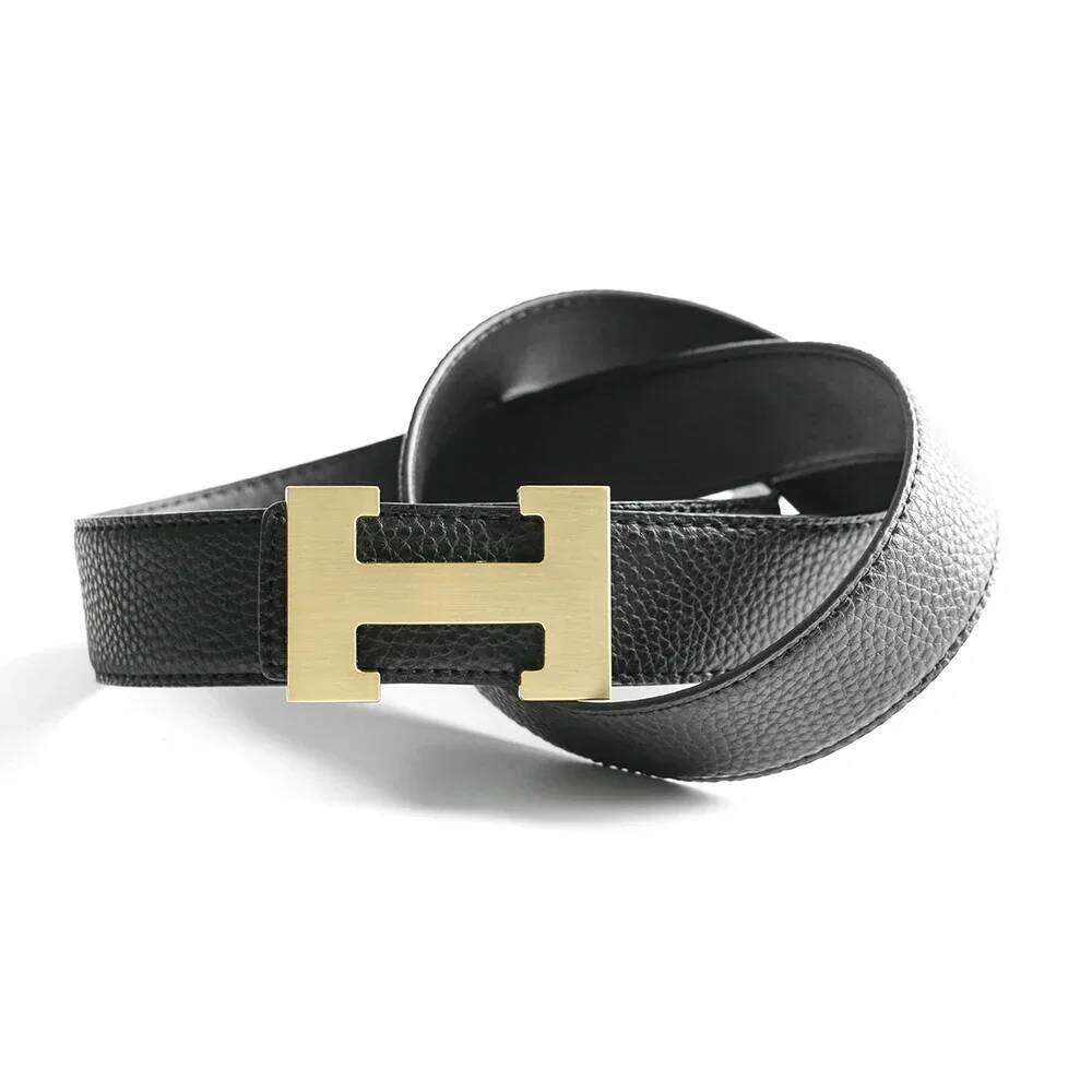 Top Luxury Designer Brand H Buckle Belt Men High Quality Women Genuine Real Leather Dress Strap for Jeans Waistband Grey J260520