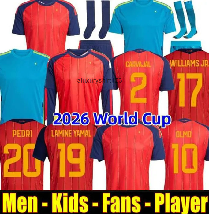 Spain 2027 Soccer Jersey MORATA FERRAN CARVAJAL 26 27 National Team Football Shirt 2026 Men Kids Kit LAMINE YAMAL Camisetas Espana RODRI OYARZABAL FIN