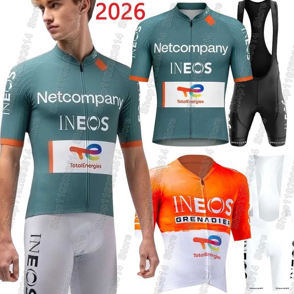 Netcompany-Ineos 2026 Team Cycling Jersey Set Tour De Italy Bicycle Grey Clothing Bike Shirts Suit Bicycle Bib Shorts MaillotZHR260520