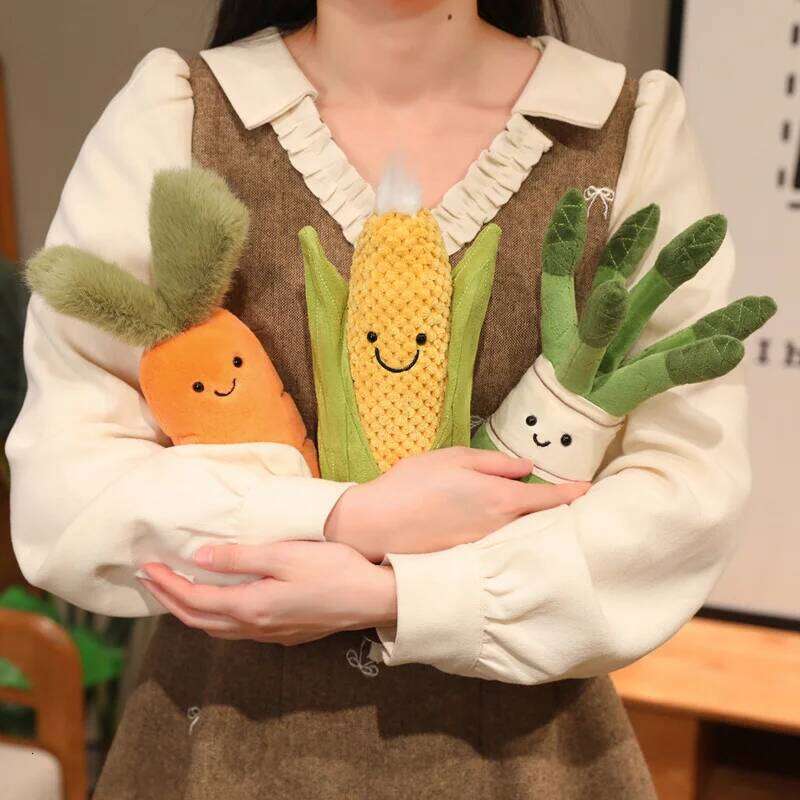 Adorable Vegetable Plush Set Cute Toy Doll Carrot Corn Asparagus Stuffed Fluffy Critter Collection 26L0520