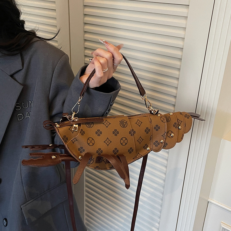 OULAIMEIZI Designer bag Creative Unique Fun Lobster for Girls, 2026 New Model, Quirky Old Money Style Shoulder and Crossbody Bag