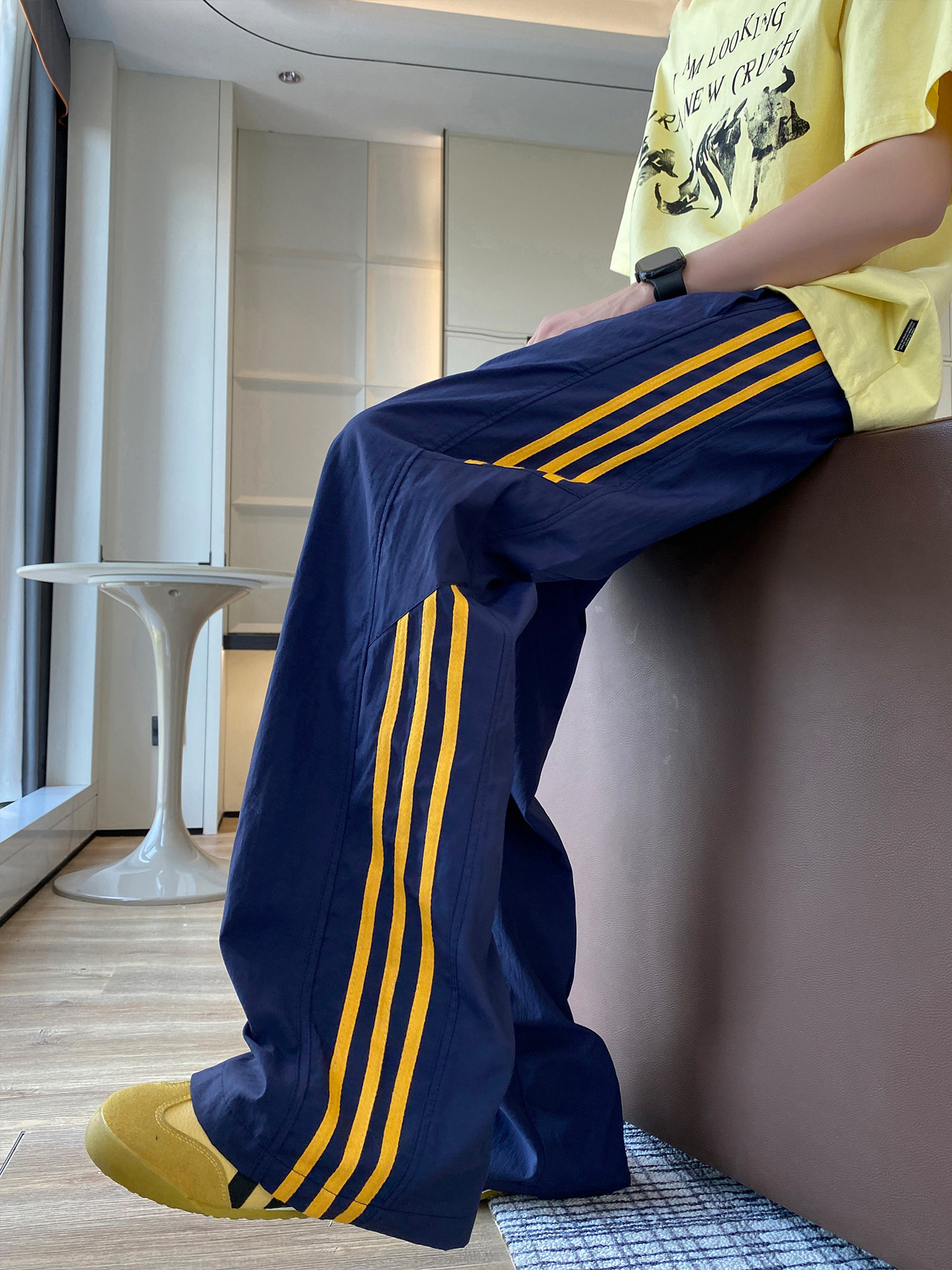 2026 new Quick-drying ice silk pants for men autumn style sports long pants loose straight-leg wide-leg casual pants