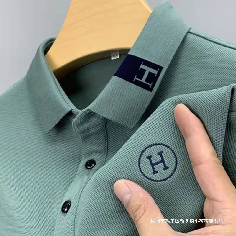 Designer Luxury Brand Essential Loose Plus Size Lapel Long Sleeved T-shirt Men's Fashion Street Men's Spring And Autumn New Fashion Embroide